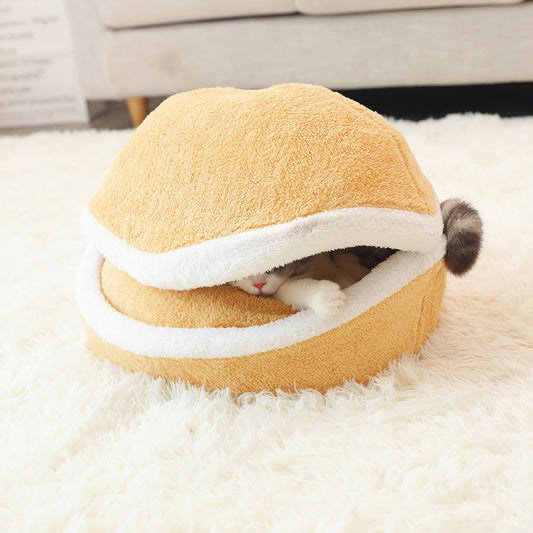 HKM-053267 Universal Semi-closed Cat Sleeping Bag Nest for All Seasons - S & M Sizes Available