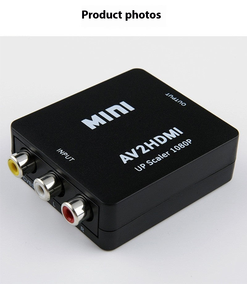 HKM-053331 AV to HDMI Converter Box, Supports 1080p/720p Output, Plug and Play, RCA Input for Multiple TV Formats