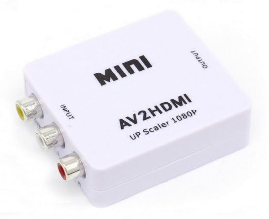 HKM-053331 AV to HDMI Converter Box, Supports 1080p/720p Output, Plug and Play, RCA Input for Multiple TV Formats