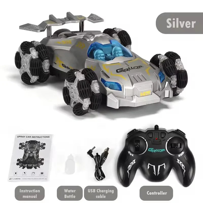 HKM-053395 High-Speed 2.4G Remote Control Drift Car with Lights and Spray Effects for Kids