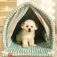 HKM-053523 Kennel Winter Warm Small Dog House Closed