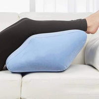 HKM-053523 Portable Inflatable Flocking Leg Cushion for Comfortable Support and Relaxation, Blue