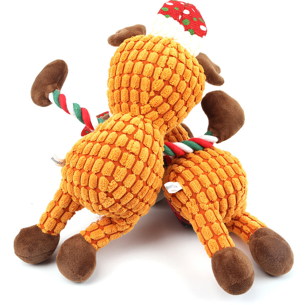 HKM-053587 Christmas Plush Deer Pet Toy with Sound – 42cm x 18cm Talking Feature