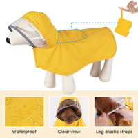 HKM-053843 Waterproof Breathable Dog Raincoat with Hood and Belly Protection for Small Dogs
