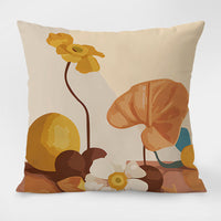 HKM-053971 Nordic Style Cartoon Animal Floral Pattern Throw Pillow