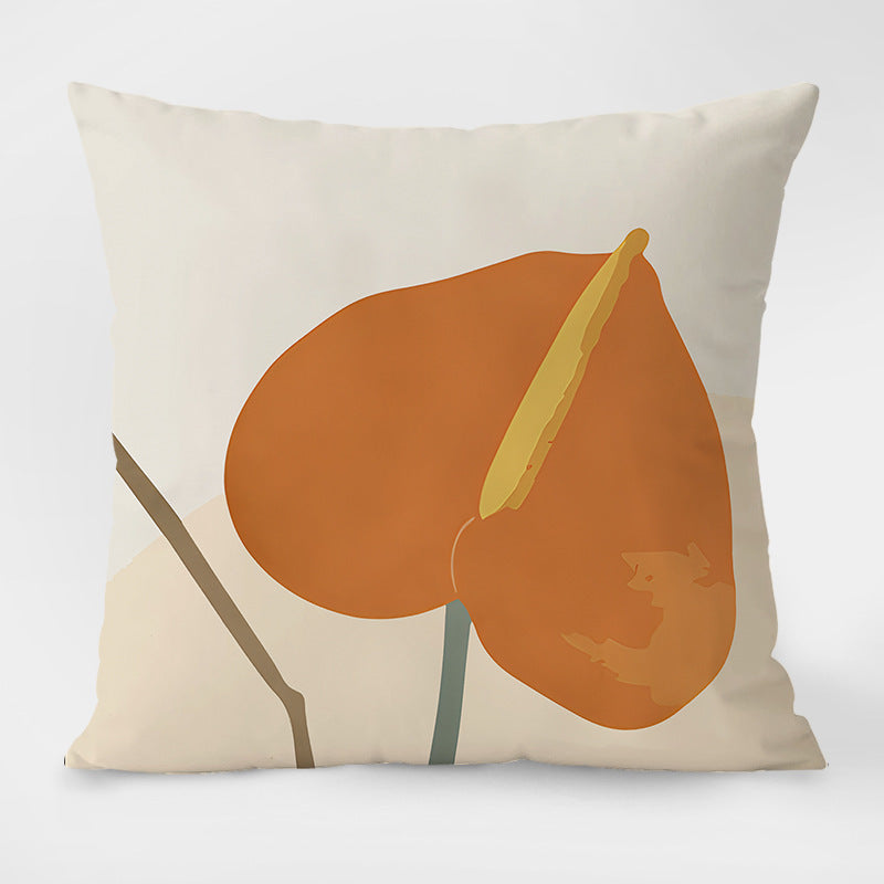 HKM-053971 Nordic Style Cartoon Animal Floral Pattern Throw Pillow