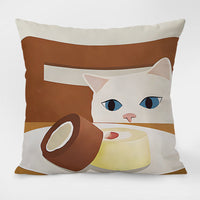 HKM-053971 Nordic Style Cartoon Animal Floral Pattern Throw Pillow