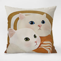 HKM-053971 Nordic Style Cartoon Animal Floral Pattern Throw Pillow
