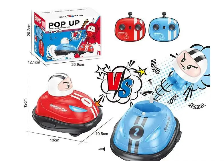HKM-053971 Remote Control Cartoon Mini Bumper Car for Kids - Two Player Drift Battle Toy