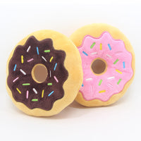 HKM-054163 Donut-Shaped Plush Toy for Pets - Soft, Colorful Design, 15cm Diameter
