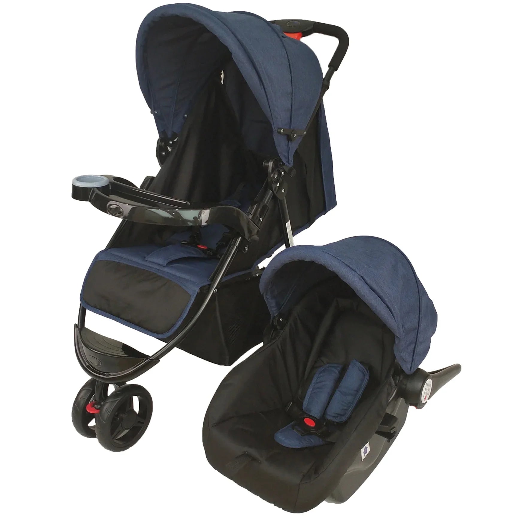 HKM-054163 Travel System Baby Stroller with Car Seat and Adjustable Canopy