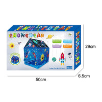 HKM-054227 Foldable Waterproof Playhouse Tent for Kids - Cartoon Universe Space Design, Large Play Area