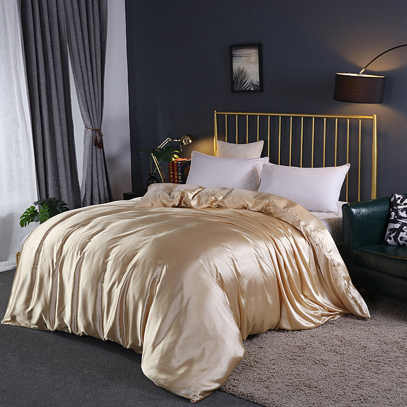 HKM-054291 Silky Polyester Bedding Ice Silk Quilt Cover - Modern Design, Multiple Sizes Available
