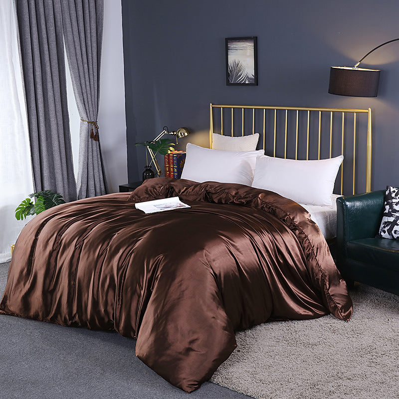HKM-054291 Silky Polyester Bedding Ice Silk Quilt Cover - Modern Design, Multiple Sizes Available