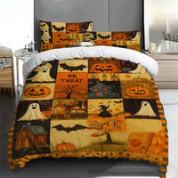 HKM-054291 Wansheng Pumpkin Ghost Digital Print Bedding Set with Two Pillowcases - Available in Multiple Sizes