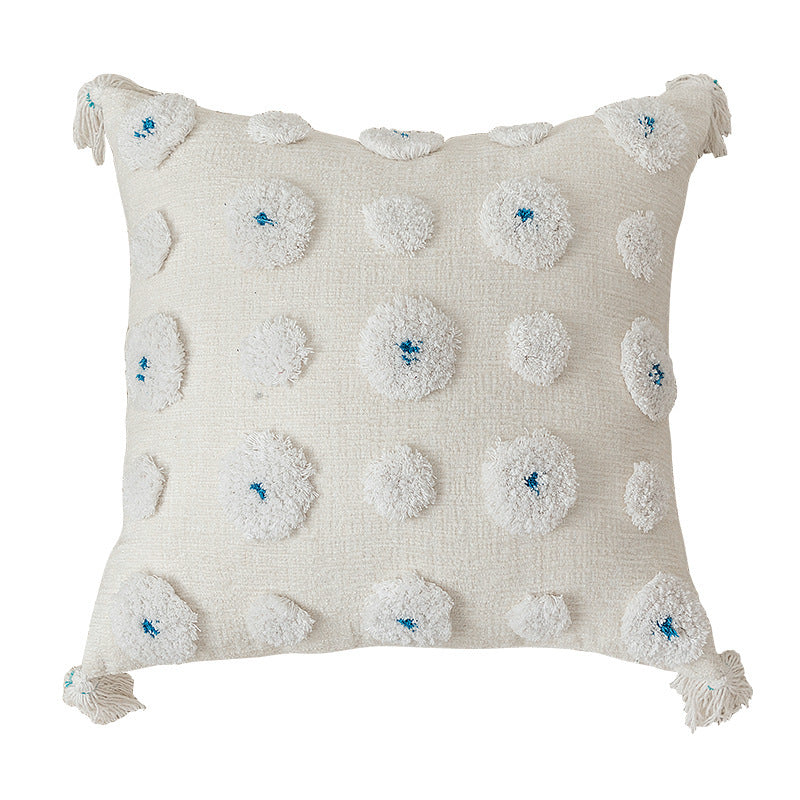 HKM-054355 Moroccan Bohemian Geometric Cotton Pillowcase - Modern 45x45cm Soft Design