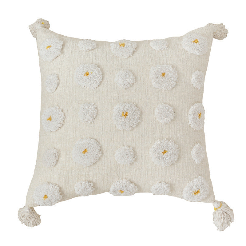 HKM-054355 Moroccan Bohemian Geometric Cotton Pillowcase - Modern 45x45cm Soft Design