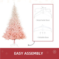 HKM-054419 Lush Pink Christmas Tree with Realistic PVC Branches and 800 Tips for Easy Decoration
