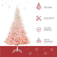 HKM-054419 Lush Pink Christmas Tree with Realistic PVC Branches and 800 Tips for Easy Decoration