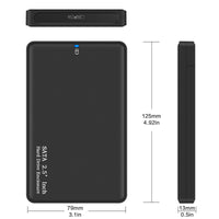 HKM-054483 2.5 Inch USB 3.0 External Hard Drive Enclosure for SATA SSD and HDD, Supports Up to 2TB, Plug and Play
