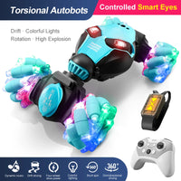 HKM-054547 Remote Control Watch Gesture Sensing Double-Sided Stunt Car 360 Twist RC for Indoor-Outdoor Fun, 4x4 Design