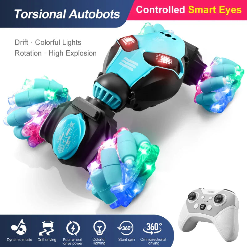 HKM-054547 Remote Control Watch Gesture Sensing Double-Sided Stunt Car 360 Twist RC for Indoor-Outdoor Fun, 4x4 Design