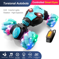 HKM-054547 Remote Control Watch Gesture Sensing Double-Sided Stunt Car 360 Twist RC for Indoor-Outdoor Fun, 4x4 Design