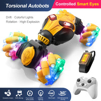 HKM-054547 Remote Control Watch Gesture Sensing Double-Sided Stunt Car 360 Twist RC for Indoor-Outdoor Fun, 4x4 Design