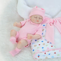 HKM-054803 26cm Realistic Soft Silicone Reborn Twin Baby Dolls for Pretend Play and Home Decoration