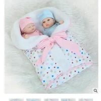 HKM-054803 26cm Realistic Soft Silicone Reborn Twin Baby Dolls for Pretend Play and Home Decoration