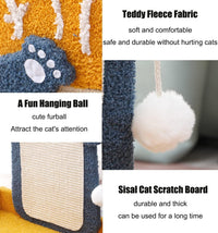 HKM-054803 Sisal Cat Scratching Post with Fish Design, Cat Bed and Scratching Board for Indoor Cats and Kittens