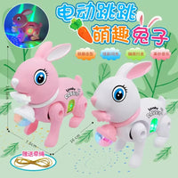HKM-054931 Electric Glowing Bunny Toy with Music for Kids - Battery Operated Walking Rabbit