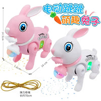 HKM-054931 Electric Glowing Bunny Toy with Music for Kids - Battery Operated Walking Rabbit