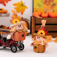 HKM-054931 Harvest Season Pumpkin Scarecrow Doll Pendant - Cloth Ornaments for Thanksgiving Decor