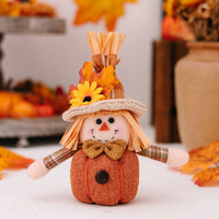 HKM-054931 Harvest Season Pumpkin Scarecrow Doll Pendant - Cloth Ornaments for Thanksgiving Decor