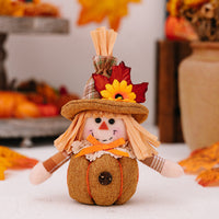 HKM-054931 Harvest Season Pumpkin Scarecrow Doll Pendant - Cloth Ornaments for Thanksgiving Decor