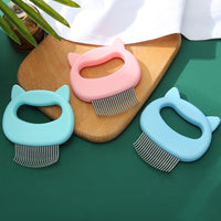 HKM-055059 Cat Grooming Massage Comb - Soft ABS Material, Multi-Color Options for Long & Short-Haired Cats, 10x9 cm