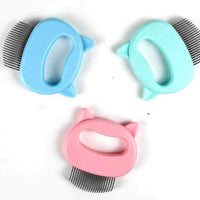 HKM-055059 Cat Grooming Massage Comb - Soft ABS Material, Multi-Color Options for Long & Short-Haired Cats, 10x9 cm