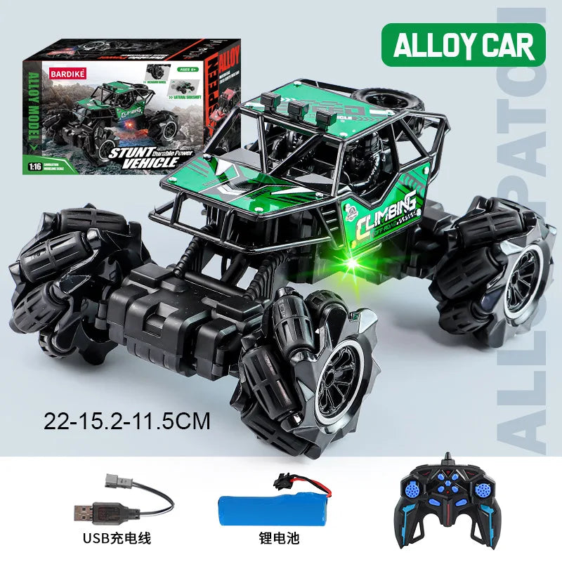 HKM-055123 Alloy 2.4G Remote Control Off-Road Stunt Car – Multi-Directional Climbing and Drifting Toy