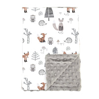 HKM-055123 Double-Layer Children's Quilt Blanket with Animal Patterns - 100X75cm