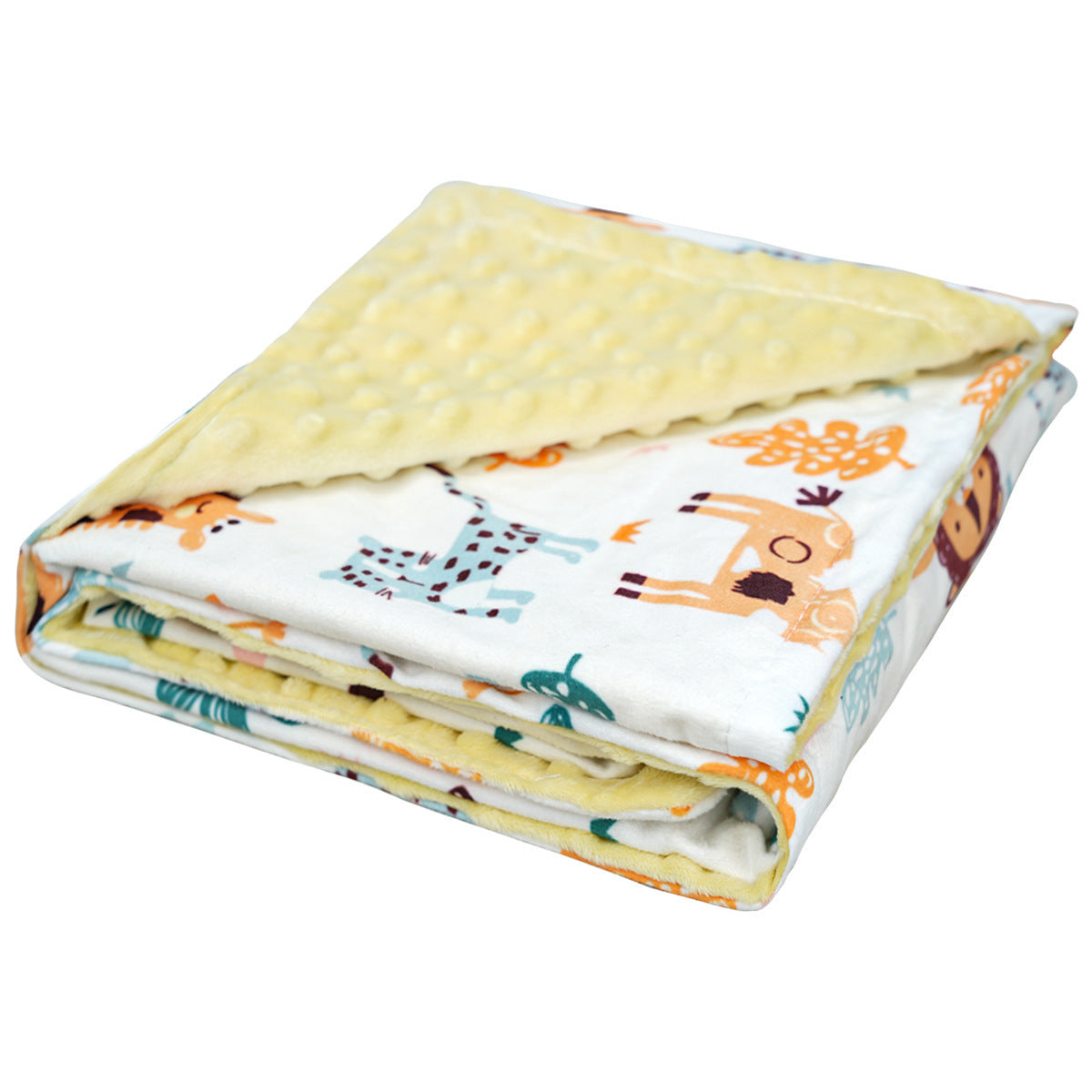 HKM-055123 Double-Layer Children's Quilt Blanket with Animal Patterns - 100X75cm