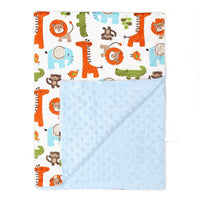 HKM-055123 Double-Layer Children's Quilt Blanket with Animal Patterns - 100X75cm