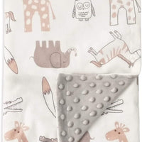 HKM-055123 Double-Layer Children's Quilt Blanket with Animal Patterns - 100X75cm