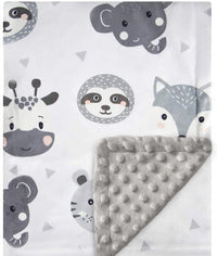 HKM-055123 Double-Layer Children's Quilt Blanket with Animal Patterns - 100X75cm