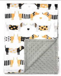 HKM-055123 Double-Layer Children's Quilt Blanket with Animal Patterns - 100X75cm