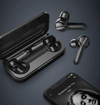 HKM-055187 True Wireless Bluetooth 5.0 Headset with IPX5 Waterproof Performance in Black and White Colors
