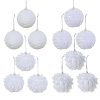 HKM-055251 Decorative Lace Glitter Foam Christmas Ball Pendant for Holiday Gift Packaging