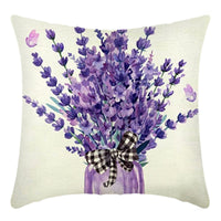 HKM-055251 Summer Chrysanthemum Green Plant Flower Linen Pillow Cover 45x45cm