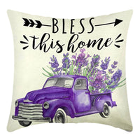 HKM-055251 Summer Chrysanthemum Green Plant Flower Linen Pillow Cover 45x45cm