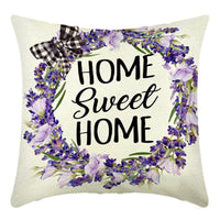 HKM-055251 Summer Chrysanthemum Green Plant Flower Linen Pillow Cover 45x45cm